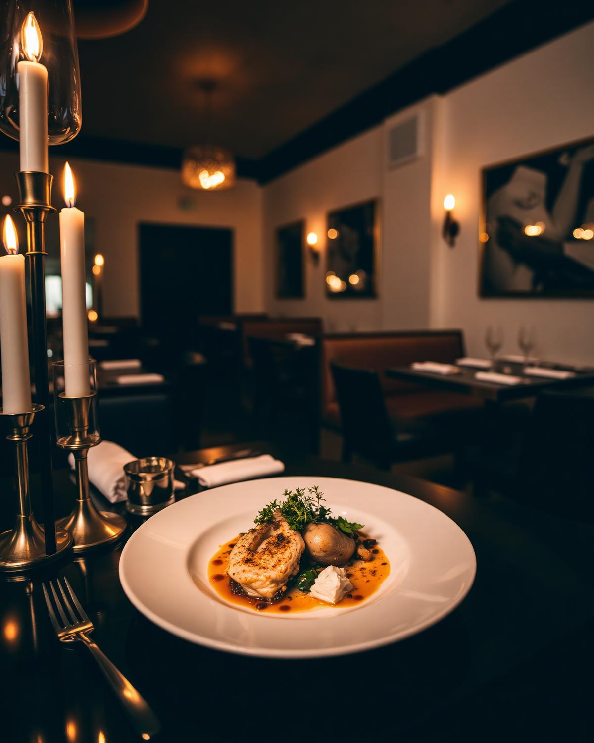 Plated dish styled for a Miami restaurant menu shoot